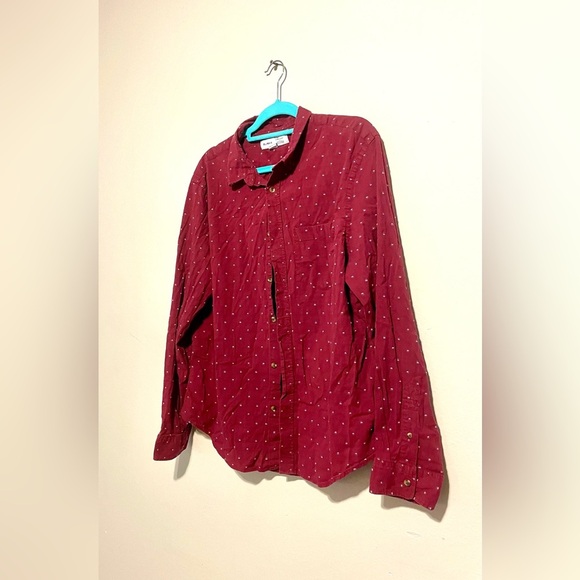 OLD NAVY Y2K Burgandy Button Down Collared Shirt Women's Size XL cabincore - Picture 2 of 7
